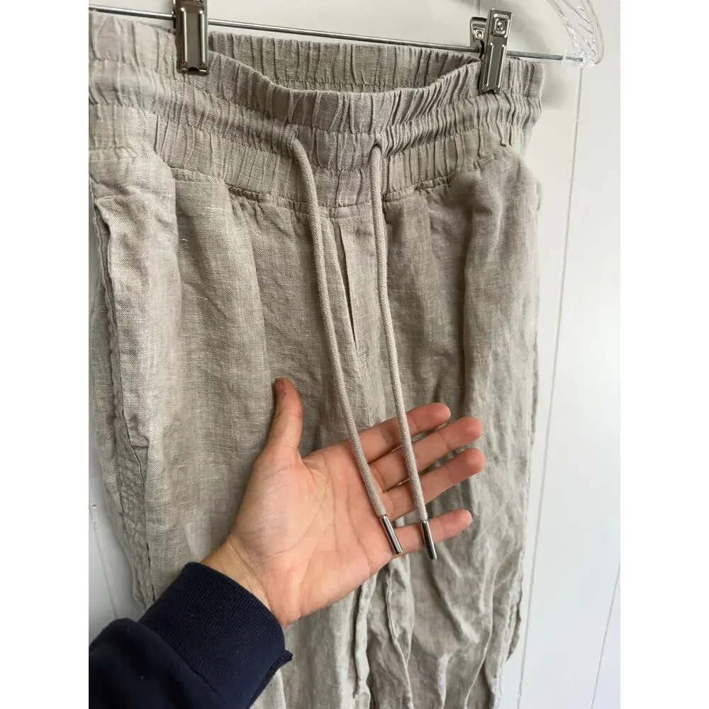 Quince Women XS Flax Stretchy Athletic Jogger Pants European Linen